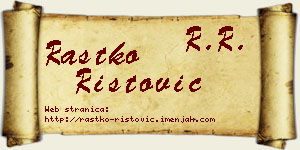 Rastko Ristović vizit kartica